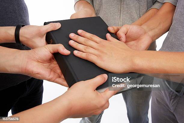 Holding Holy Bible And Taking Promises Stock Photo - Download Image Now - Bible, Giving, Above