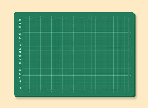 Vector illustration of Green Drawing Board Blueprint Designing Grid Background