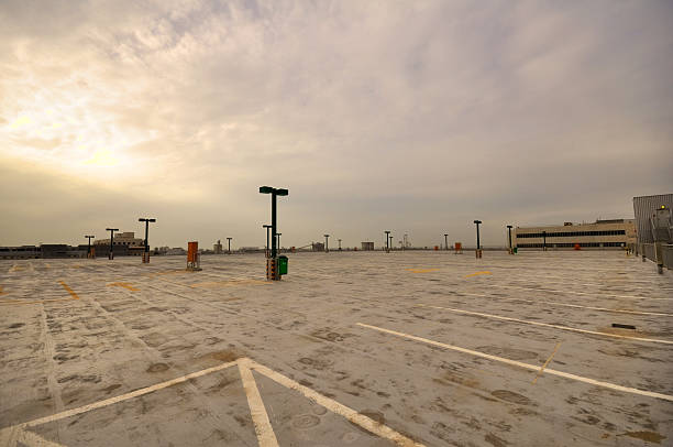 istock sunset over the parking-lot 153756750