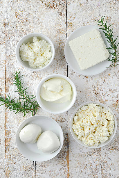 сыр - ricotta cheese freshness white стоковые фото и изображения