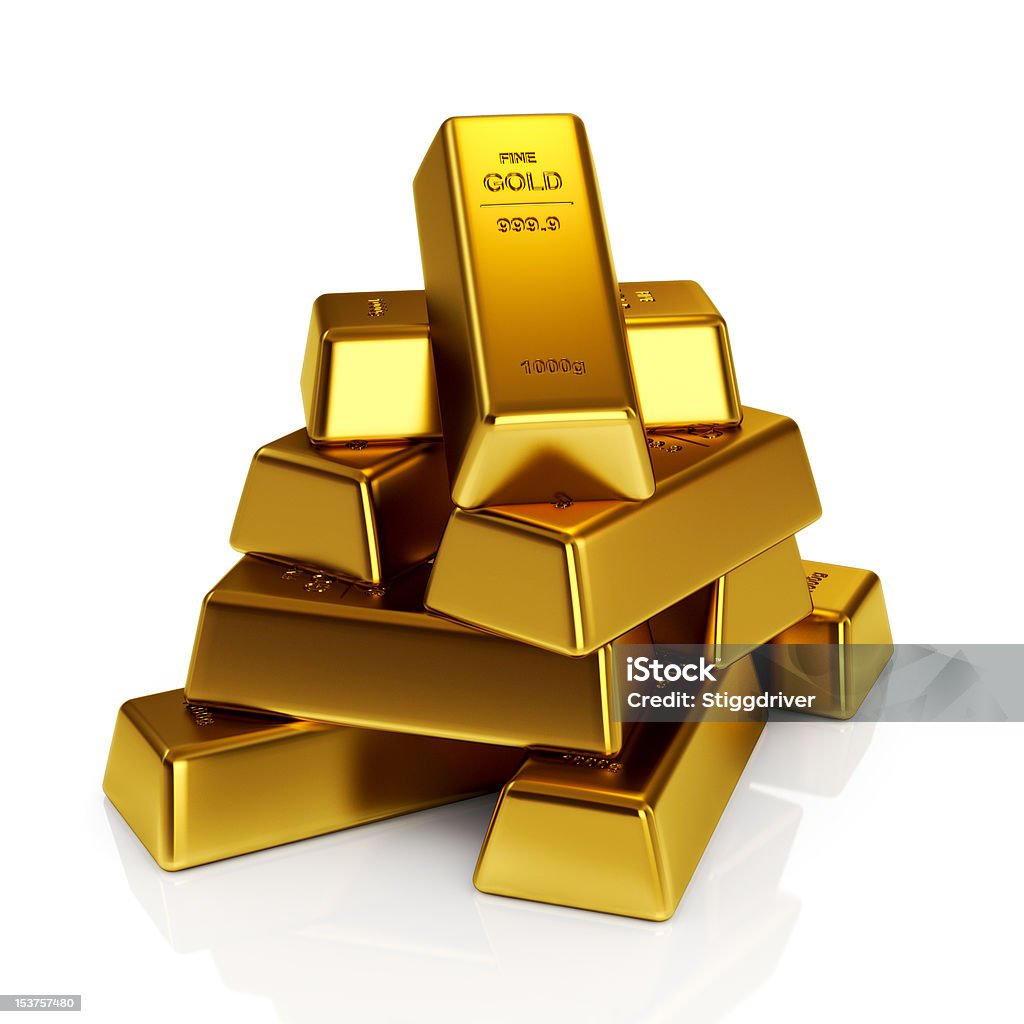 Barras de oro - Foto de stock de Lingote libre de derechos