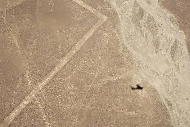 Whale figure, Nazca lines in Peruvian desert