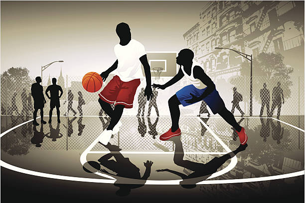 illustrazioni stock, clip art, cartoni animati e icone di tendenza di street basket - urbanity
