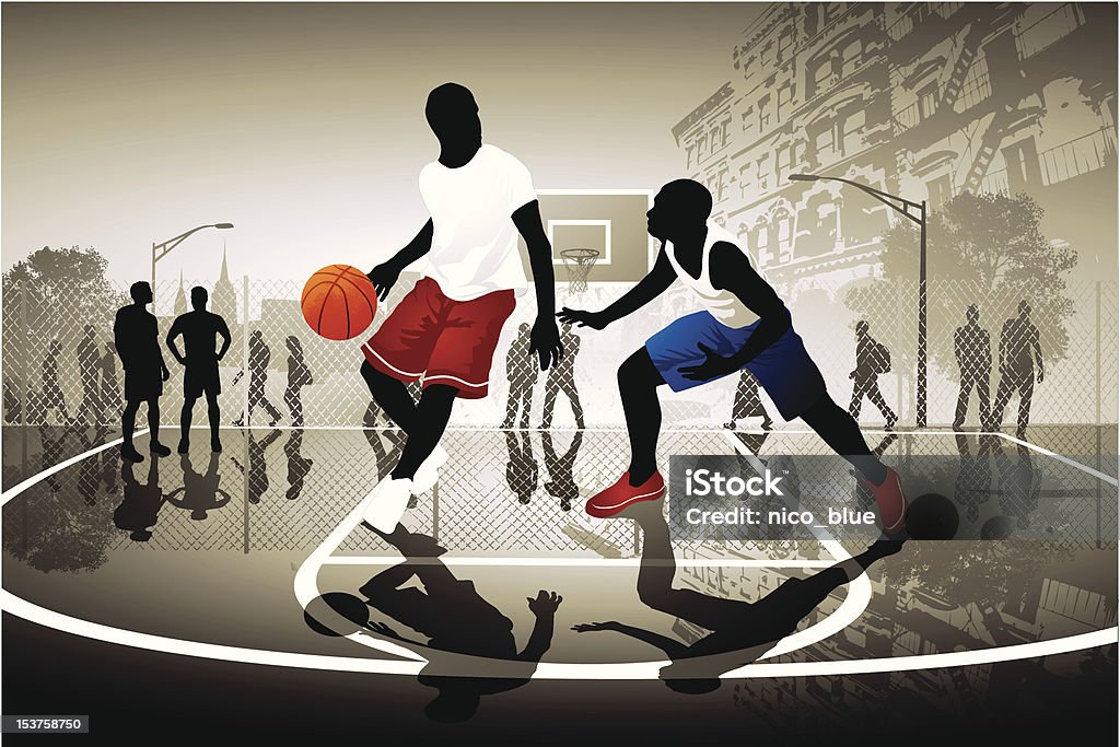 Rua de basquetebol - Royalty-free Basquetebol arte vetorial