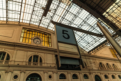 Paris, gare de Lyon, railway station, facade and clock