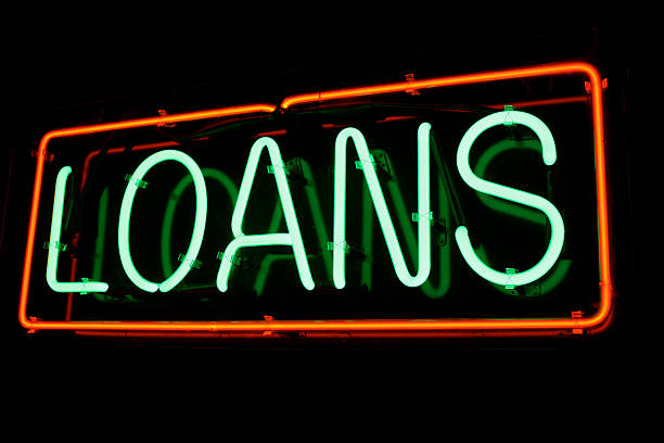 istock Neon Loans Sign Lights up The Night 153759561