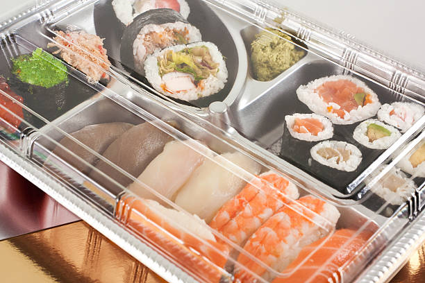 istock Takeaway sushi tray closed 153759665
