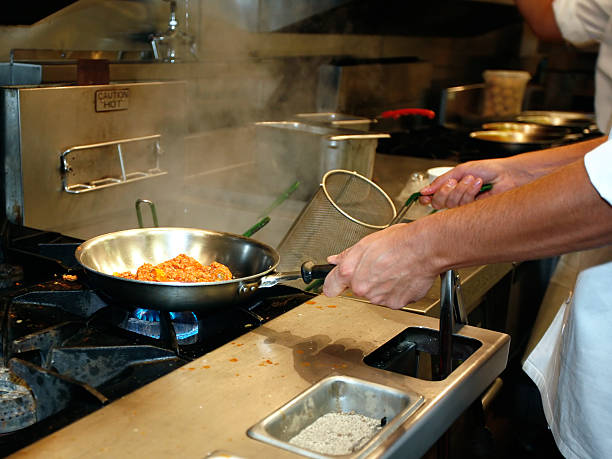 Professional kitchen: making sauce