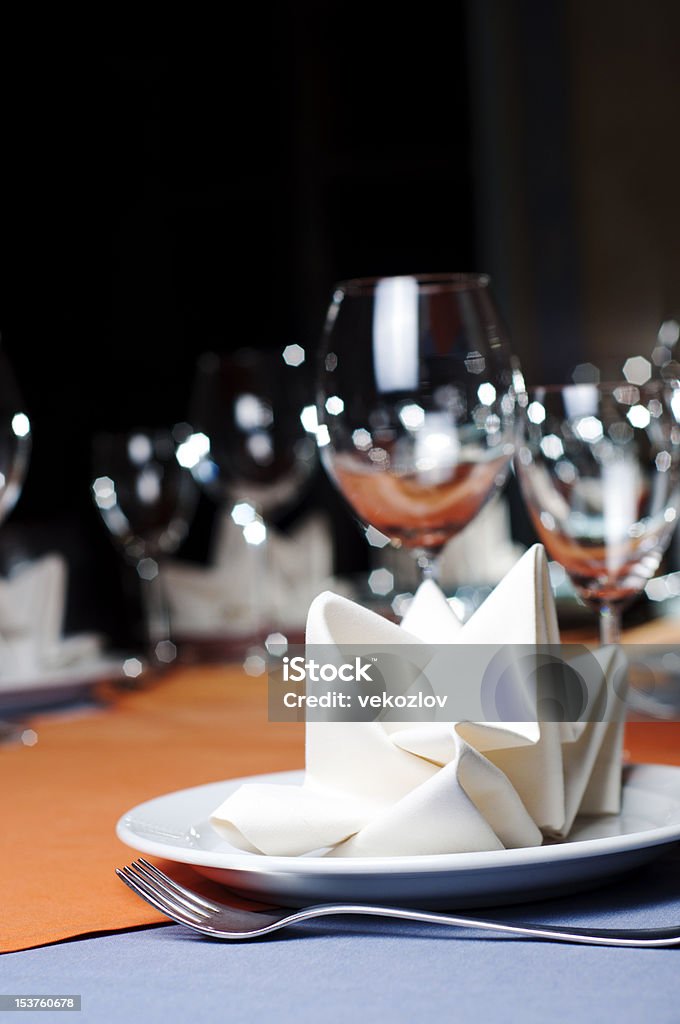 Mesa do restaurante - Royalty-free Anoitecer Foto de stock