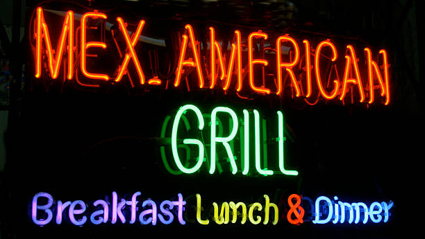 istock Mexican American Grill Neon Sign 153760984