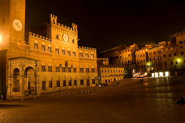 istock Siena - Piazza del Campo in the night 153761030