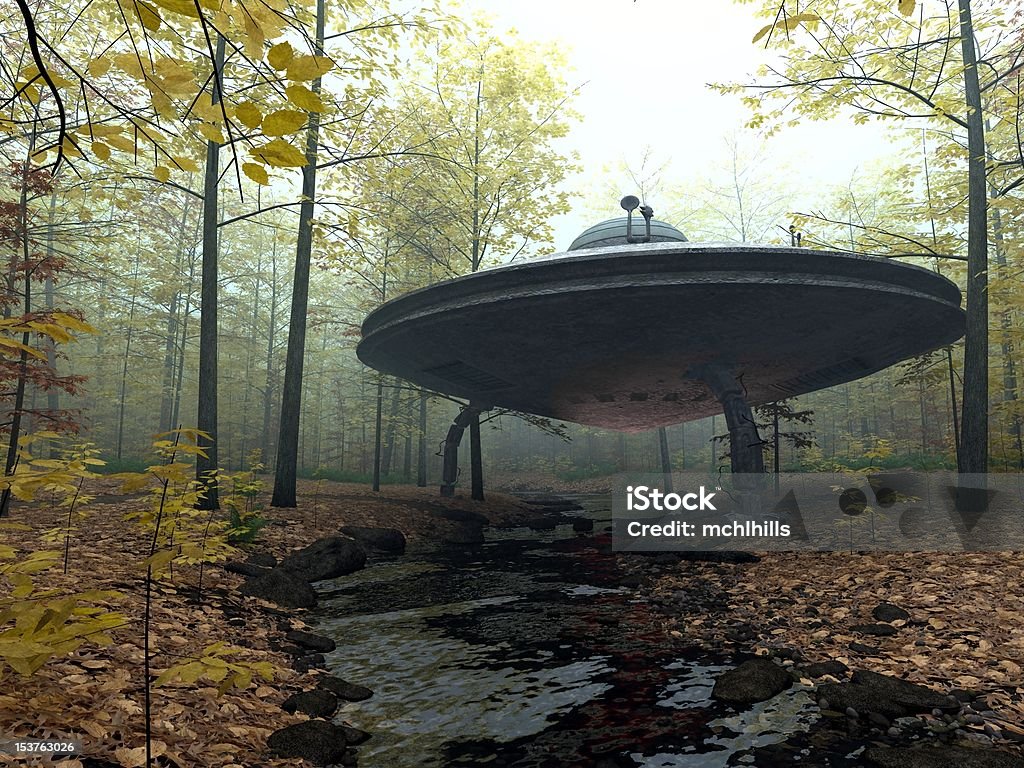 Geheime UFO-Landung - Lizenzfrei UFO Stock-Foto