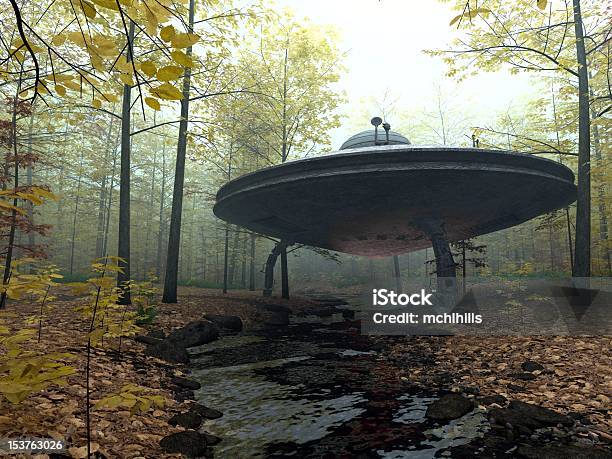 Secret Ufo Landing Stock Photo - Download Image Now - UFO, Landing - Touching Down, Three Dimensional