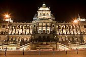 Prague - national museum in the night