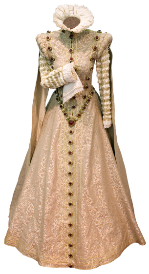 Royal renaissance woman dress isolatec with clipping path