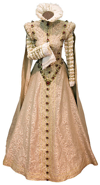 Beige renaissance dress cutout stock photo