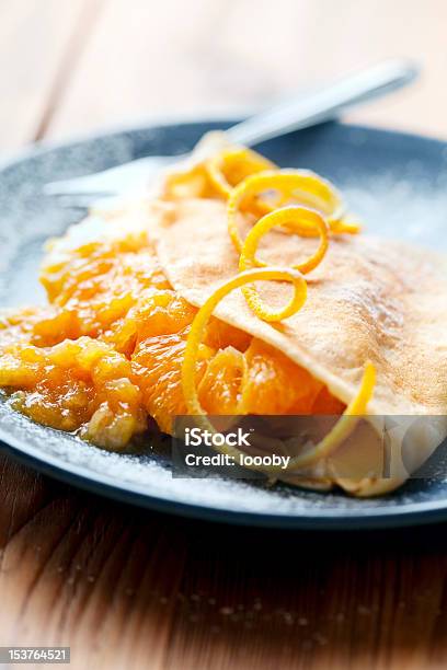 Crepe With Orange Filling Stock Photo - Download Image Now - Close-up, Crêpe - Pancake, Dessert - Sweet Food