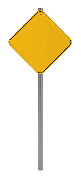 istock Orange Traffic Sign isolated on white 153765065