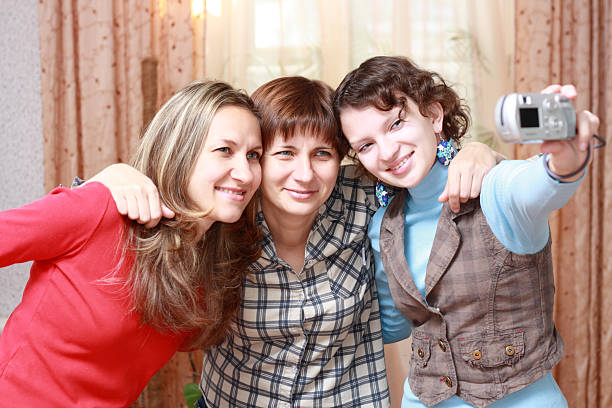 istock Three women photographing themselves 153765208