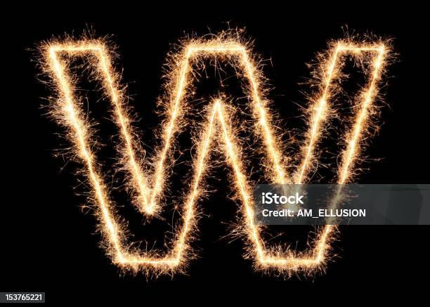 Sparkler Letter Stock Photo - Download Image Now - Alphabet, Black Background, Bright