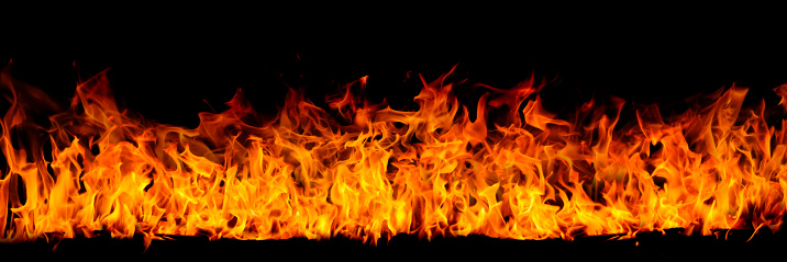 Blazing Fire isolated on black background