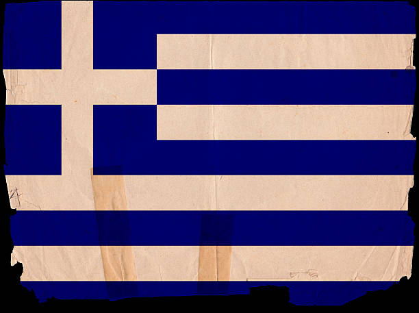 Greece Flag Grunge Old Vintage Damaged Paper