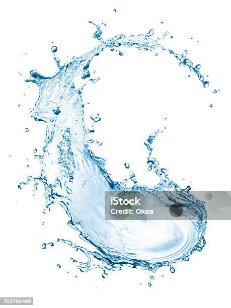 Water Splash Stock Photo - Download Image Now - Water, Splashing, White Background