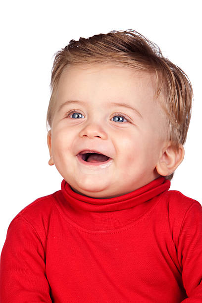 istock Beautiful blond baby with blue eyes 153766587