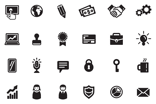Vector illustration of business icons.