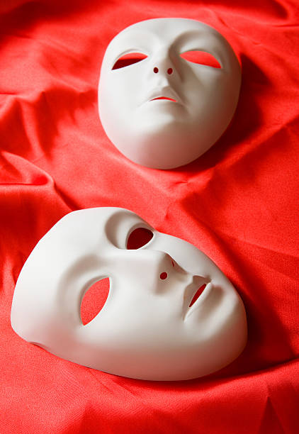 istock Theatre concept with the white plastic masks 153766949