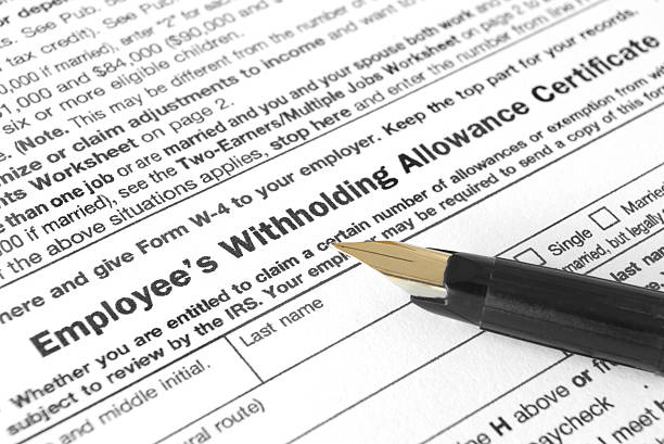 Employee's Withholding Allowance Certificate stock photo