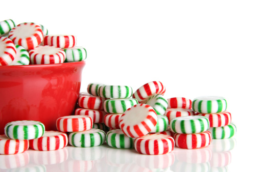 Old fashioned peppermint Christmas candy.
