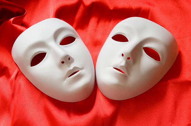 istock Theatre concept with the white plastic masks 153767829