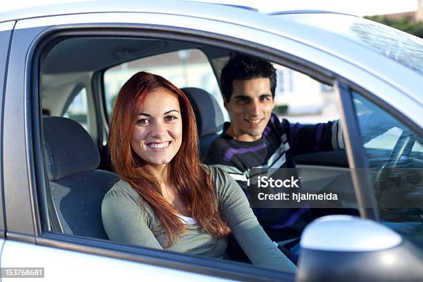 Young Couple Inside The Car Stock Photo - Download Image Now - 20-29 Years, Adult, Adults Only