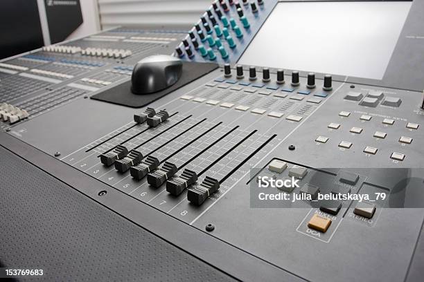 Sound Mixing Console Stock Photo - Download Image Now - Adjusting, Amplifier, Audio Equipment