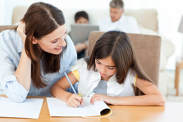 istock A mother helping her daughter with homework  153769773