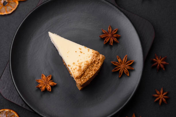 istock Delicious sweet cheesecake cake on textured concrete background 1537701316