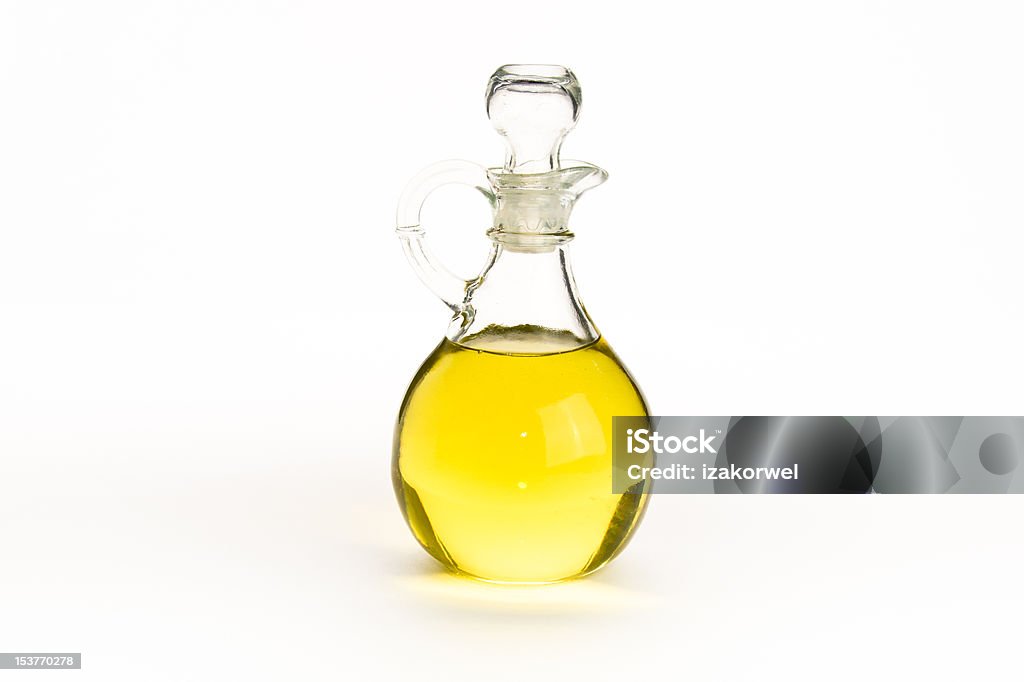 Elegante Glas Flasche Olivenöl - Lizenzfrei Abnehmen Stock-Foto