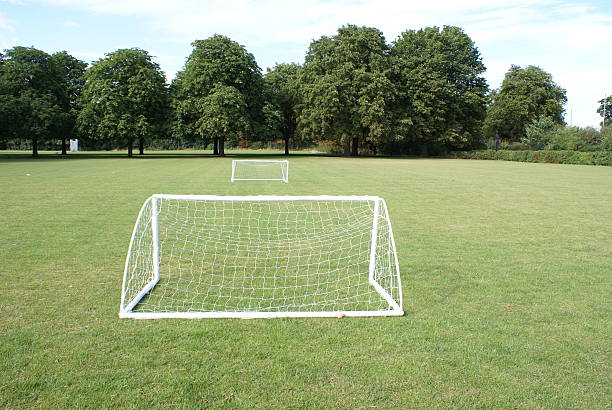 Mini football goal stock photo