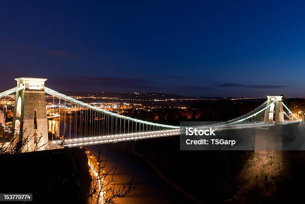 Bristolhängebrücke In Der Dämmerung Stockfoto und mehr Bilder von Abenddämmerung - Abenddämmerung, Am Rand, Bristol - England