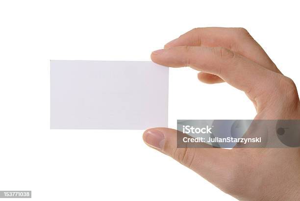 Руки Держа Пустой Визитная Карточка — стоковые фотографии и другие картинки Абстрактный - Абстрактный, Белый, Белый фон
