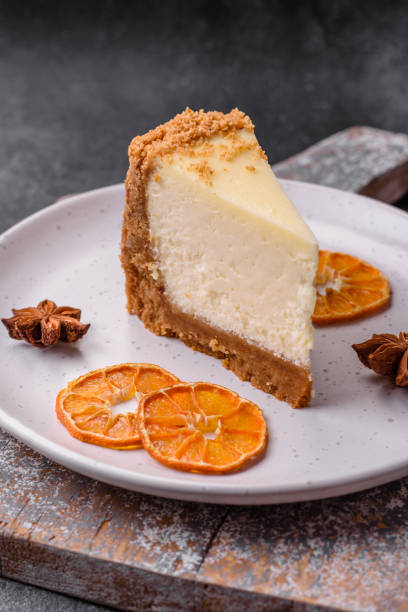 istock Delicious sweet cheesecake cake on textured concrete background 1537711744