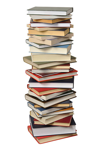 istock A long pile of books on white background 153771200