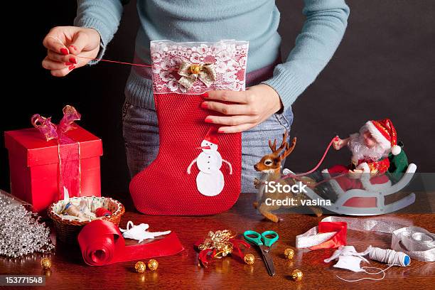 Christmas Sock Stock Photo - Download Image Now - Christmas Stocking, Preparation, Christmas