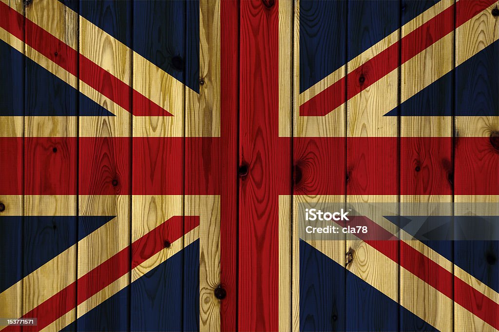 Drewniane Wielka Brytania Flaga - Zbiór zdjęć royalty-free (Abstrakcja)