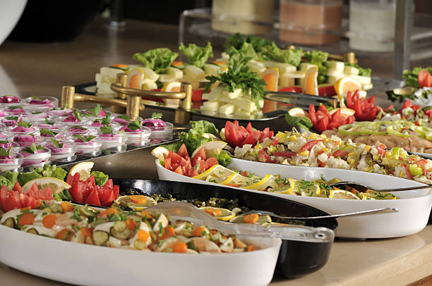 Catering food at a wedding party -a series of RESTAURANT images.    