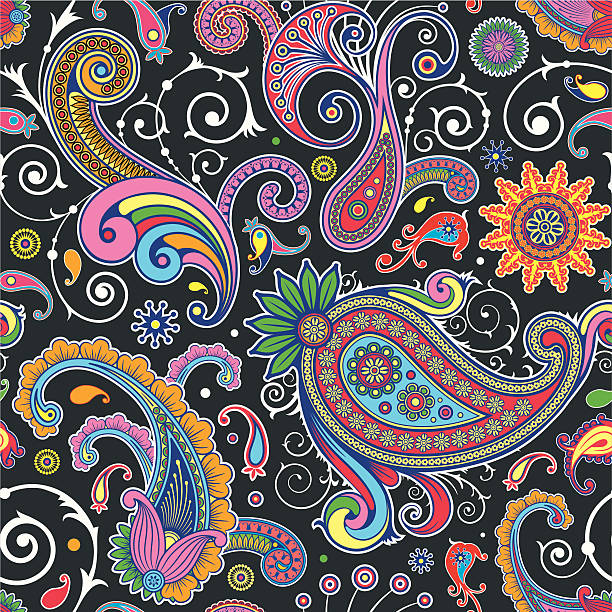 シームレスな花のオーナメント - paisley textile floral pattern pattern点のイラスト素材／クリップアート素材／マンガ素材／アイコン素材