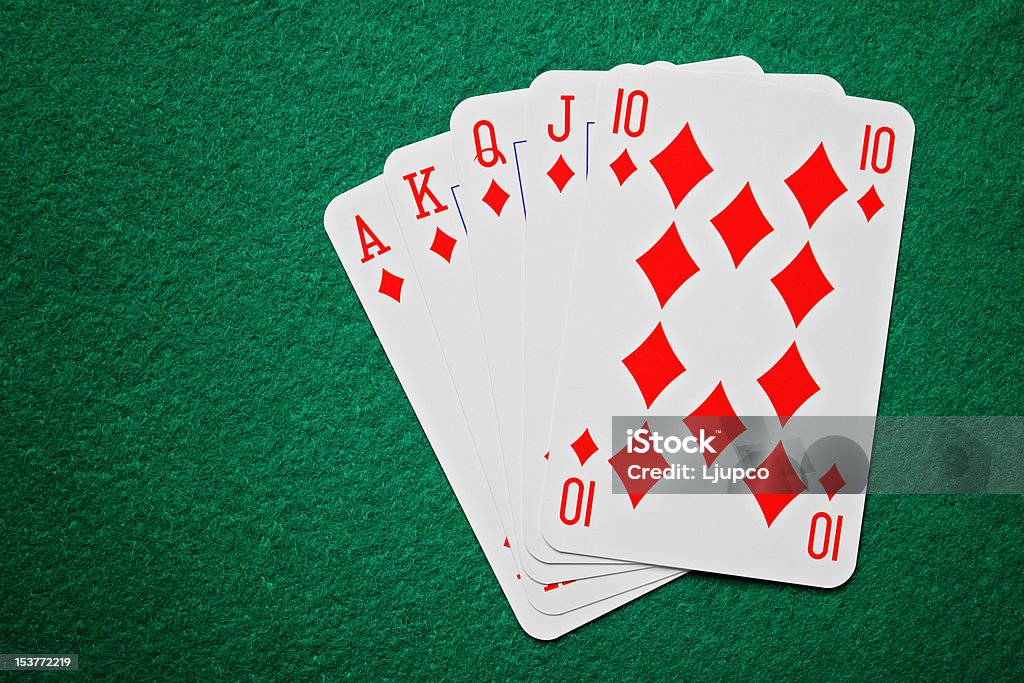Royal recto enrasado tarjetas de póquer - Foto de stock de Actividades recreativas libre de derechos