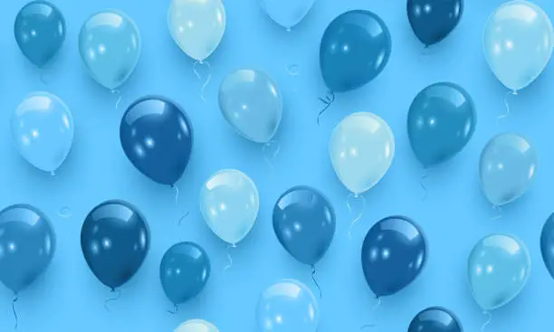 Vector illustration of Seamless blue balloons background