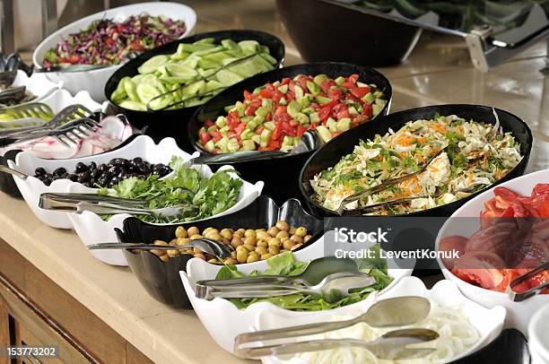 Buffet Style Food Stock Photo - Download Image Now - Appetizer, Banquet, Black Olive